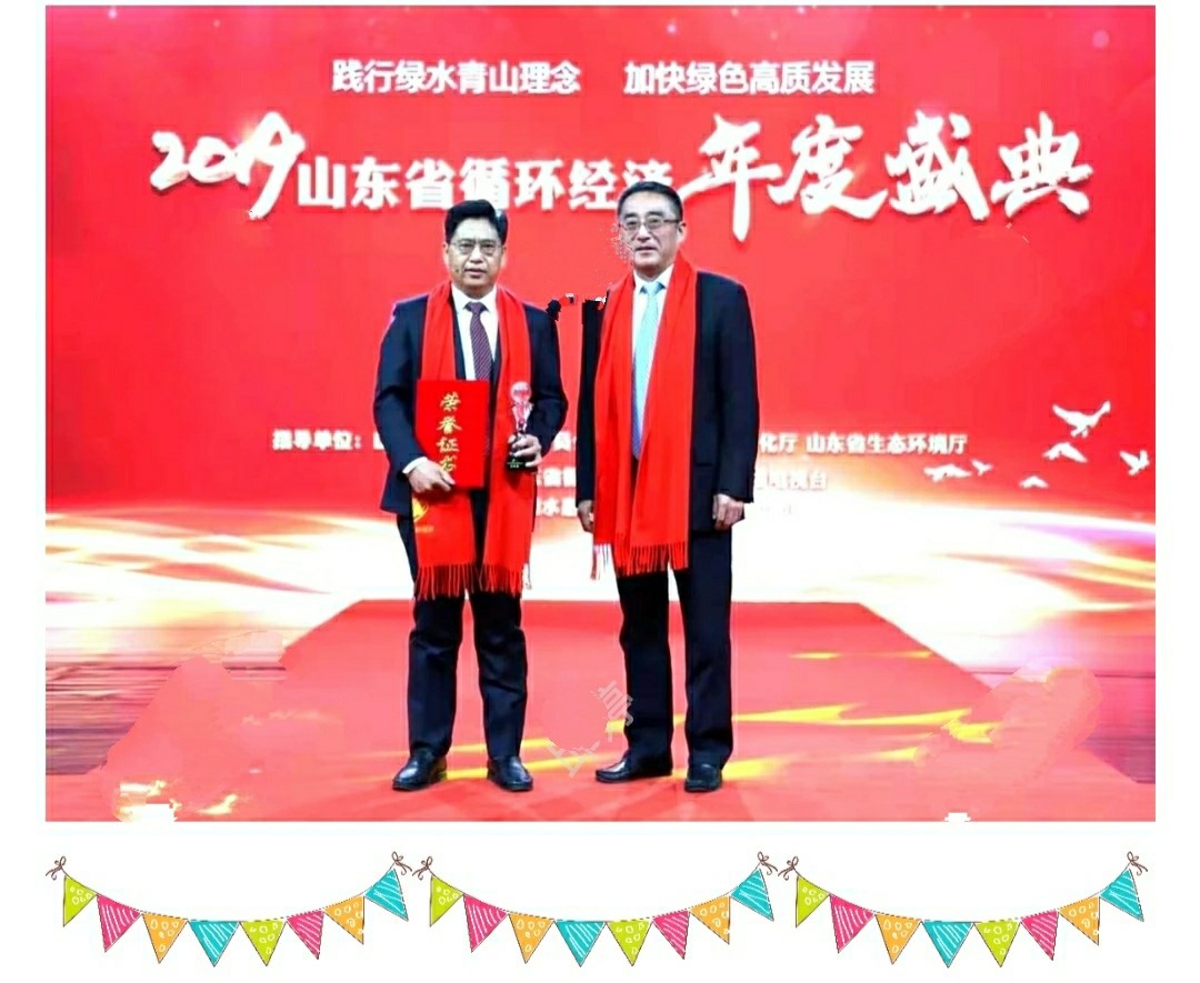 瓦力游戏运业董事长董和玉荣获“2019山东省循环经济十大年度人物”